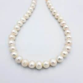 פנינים אמיתיות מתורבתות 8ממ, חור 1 מ"מ, כ-37 ס"מ בשורה