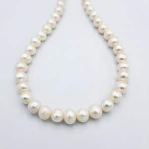 פנינים אמיתיות מתורבתות 8ממ, חור 1 מ"מ, כ-37 ס"מ בשורה